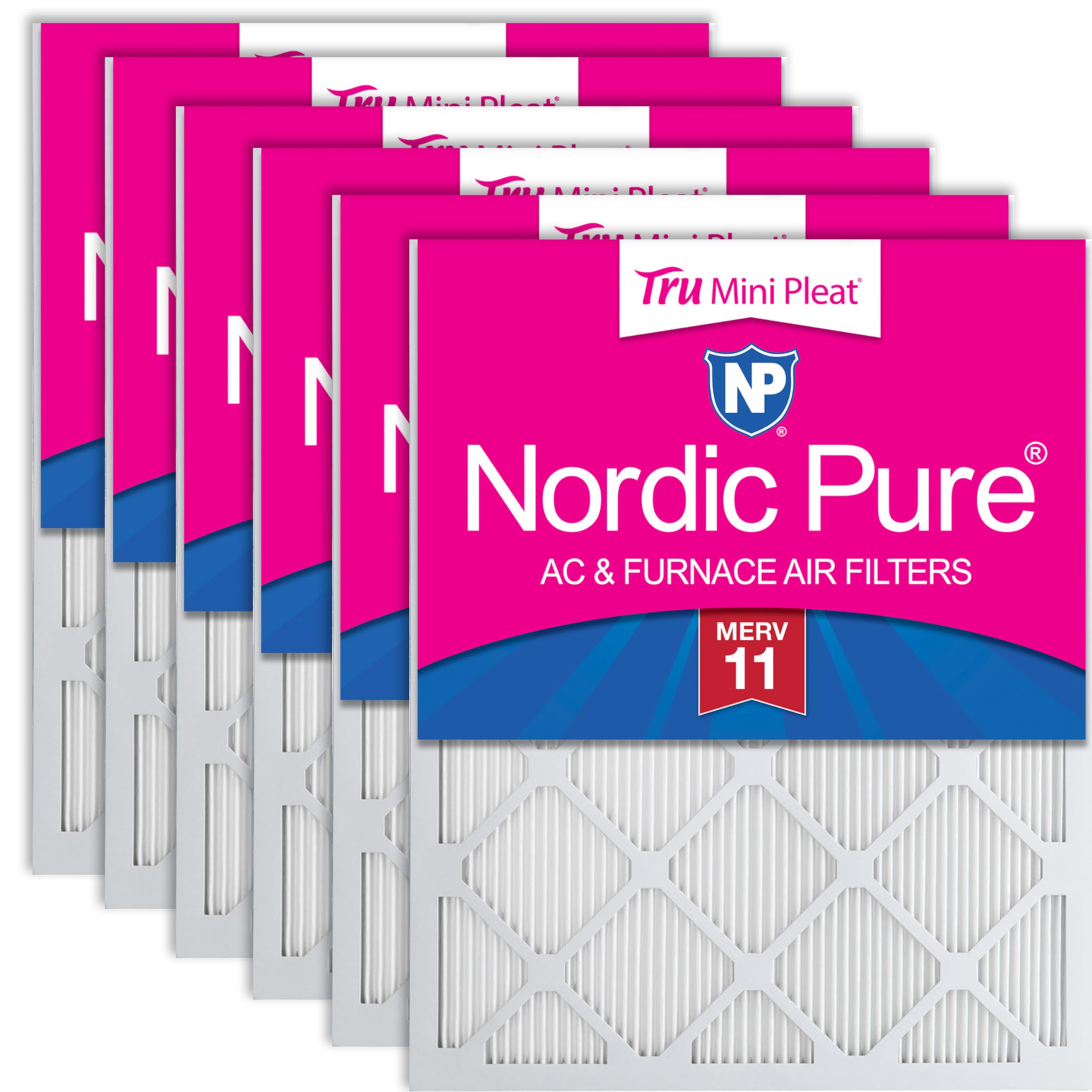 Nordic Pure 15x20x1 (14 1/2 x 19 1/2 x 3/4) Tru Mini Pleat MERV 11 AC Furnace Air Filters 6 Pack Image Nordic Pure 15x20x1 (14 1/2 x 19 1/2 x 3/4) Tru Mini Pleat MERV 11 AC Furnace Air Filters 6 Pack Image