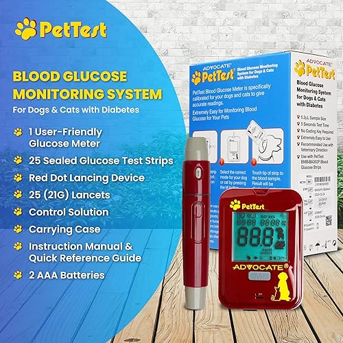 PetTest Glucose Monitoring System Blood Sugar Check Kit for Dogs