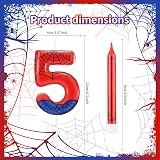 mciskin Happy 4th Birthday Candles Set Blue Red Spider Web Number 4 view 2