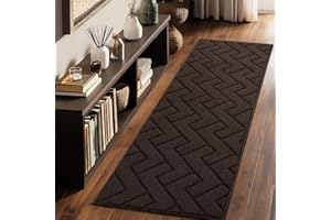 hicorfe Indoor Doormat,Front Back Door Mat Rubber Backing Non Slip Door Mats 20"x59" Absorbent Resist Dirt Entrance Doormat Inside Floor Mats for Entryway Washable Low-Profile(Coffee)