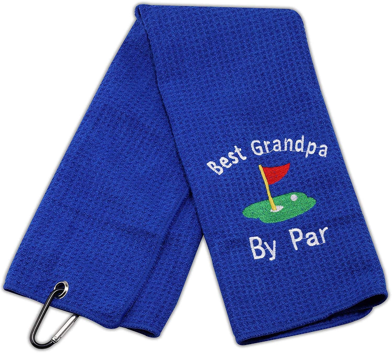LEVLO Dad Golf Towel Embroidered Gift Father/Papa/Pops/Papaw/Opa by Par Golf Towel with Clip