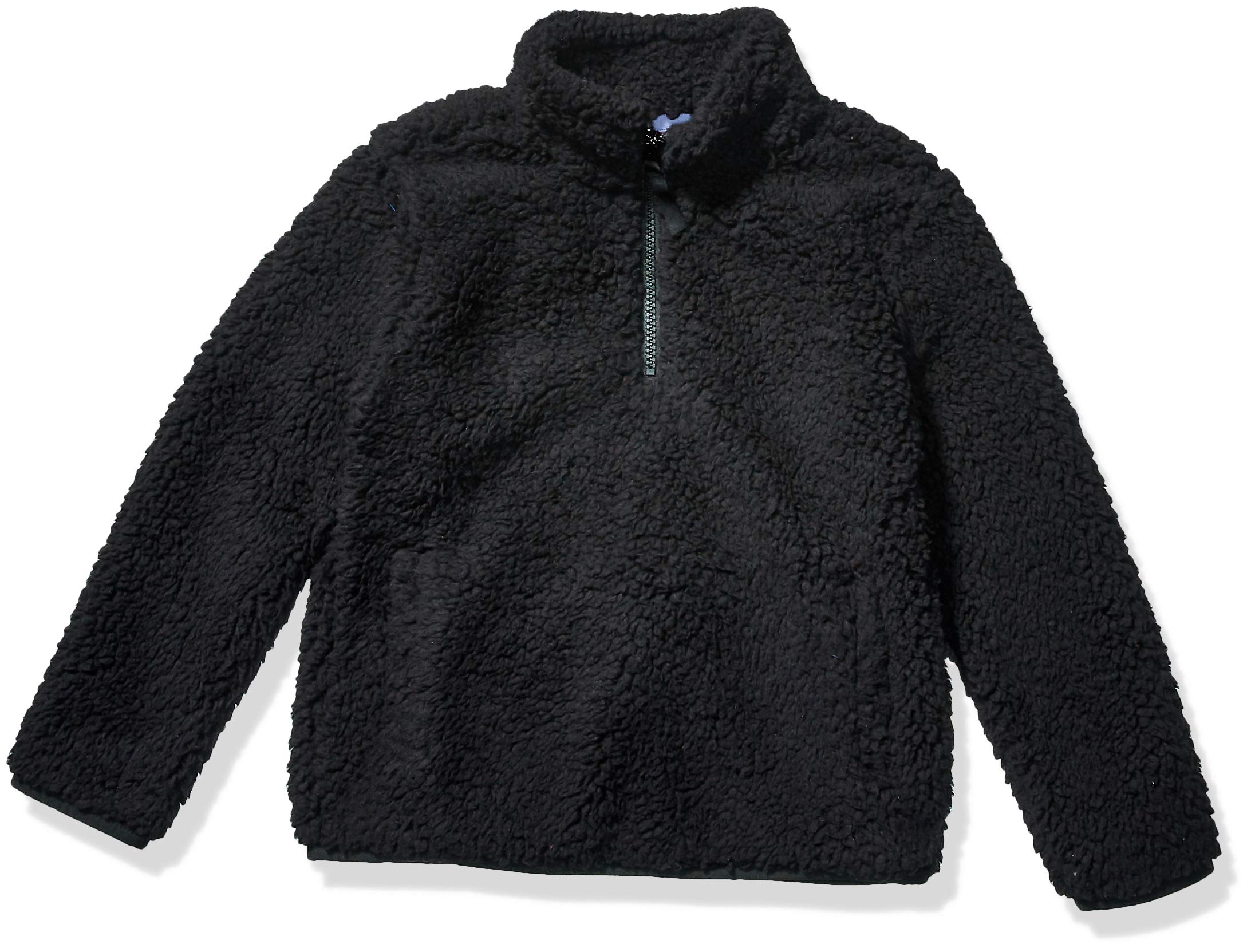 Photo 1 of Amazon Essentials Girls' Sherpa Fleece Quarter-Zip Jacket, Black, X-Large
