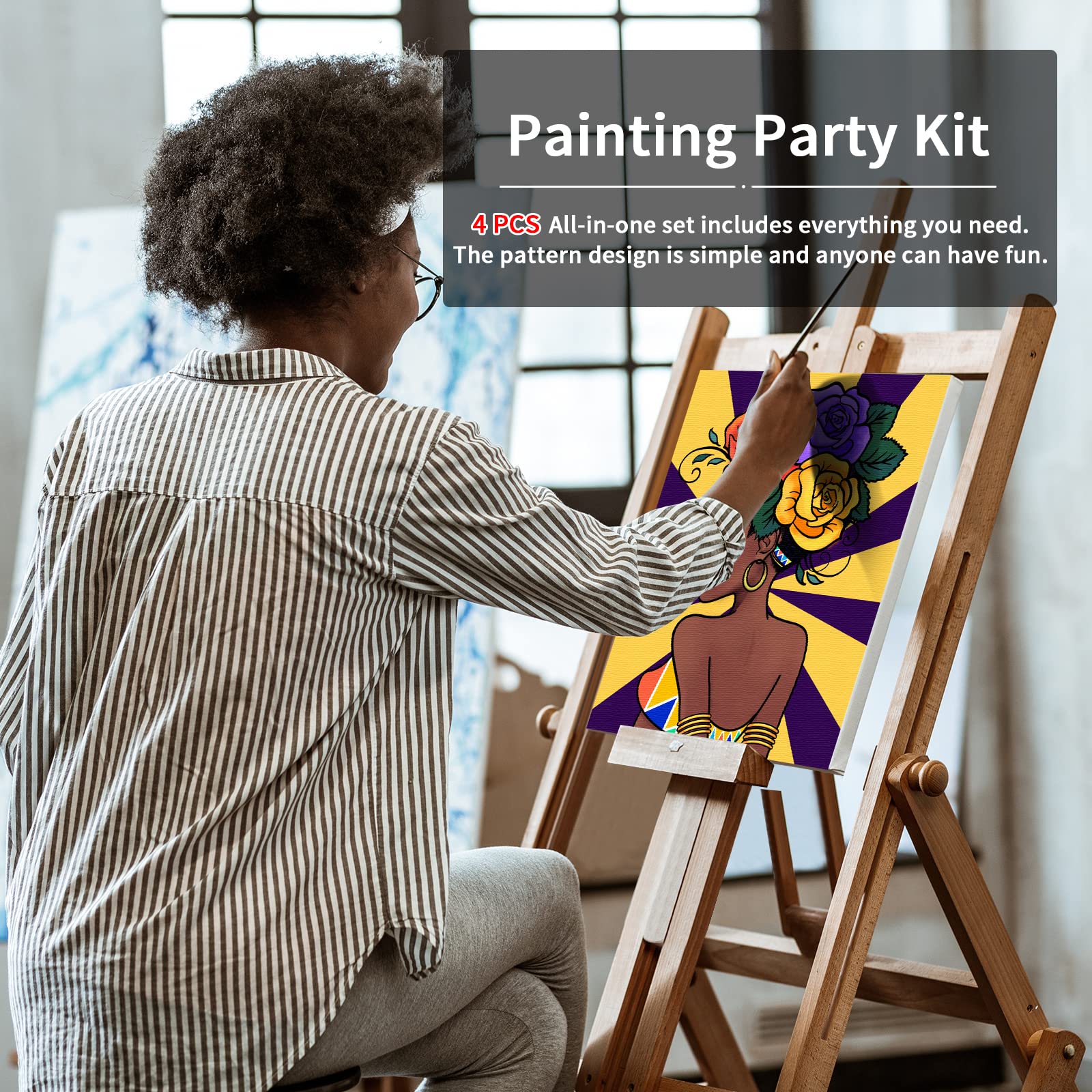 Mua VOCHIC Sip and Paint Kit Pre Drawn Canvas Couples Painting Party ...