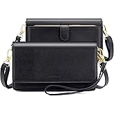 nuoku Women Small Crossbody Bag Cellphone Purse Wallet with RFID Card Slots 2 Straps