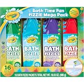 Crayola Bath Fizzies 16-Piece Deluxe Pack, Scented Water Coloring Dust Packets for Kids and Tweens, Non-Toxic and Stain Free Bath Toys