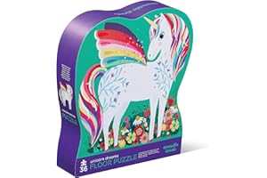 Crocodile Creek 36-Piece Jigsaw Floor Puzzle - Fun Floor Puzzles for Kids Ages 3-5 - Heavy-Duty Shaped Box for Storage - Unicorn Dreams - 27" W x 20" H Finished
