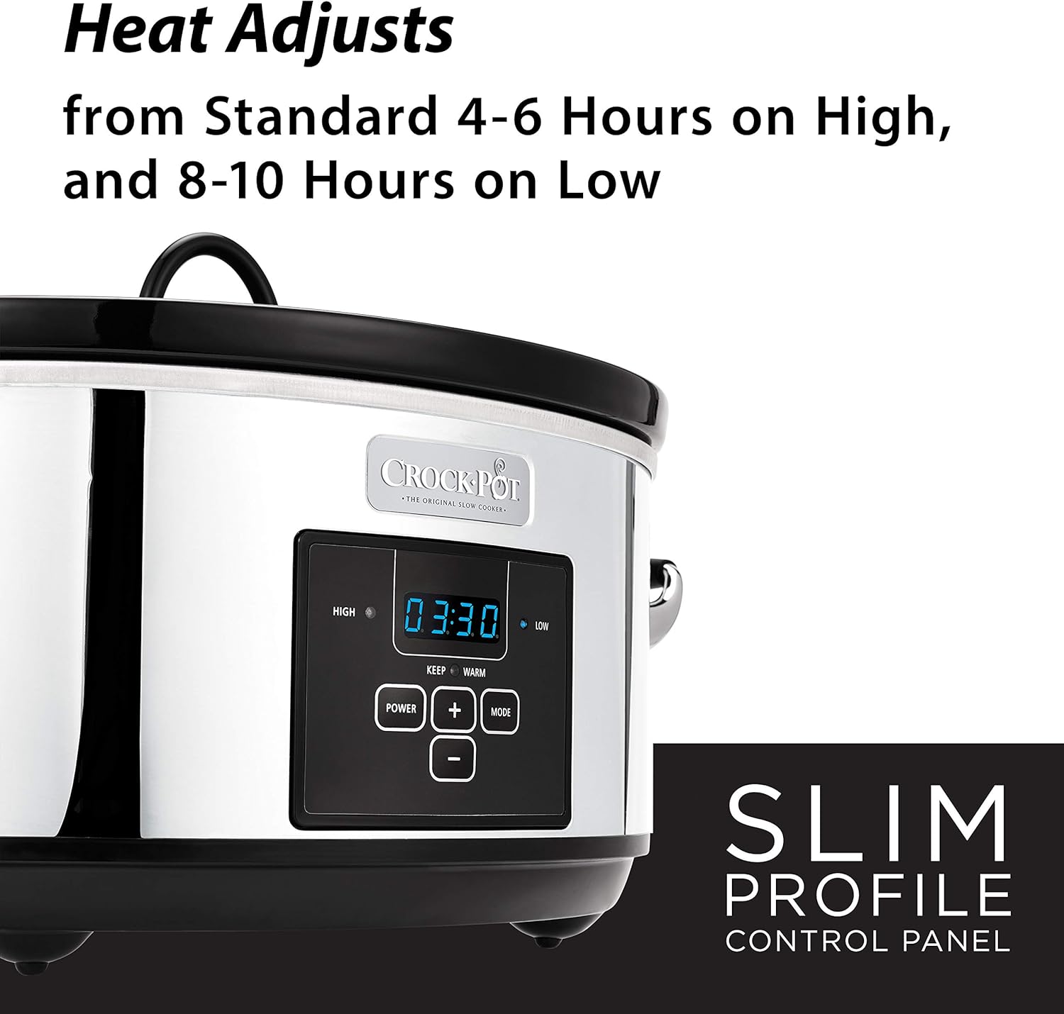 Crock-Pot 7 Quart Programmable Slow Cooker with Digital Countdown Timer|Polished Platinum: Kitchen & Dining