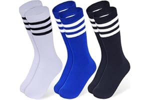 Dxhycc 3 Pairs Toddler Kids Soccer Socks Athletic Softball Baseball Socks for Boys Girls