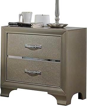Amazon Com Acme Furniture 26243 Carine Nightstand Champagne Furniture Decor
