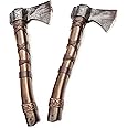 Throwing Axe Set (2) - Norse Tradesman 14" Viking Throwing Axe Set - Two Fully Sharpened Norse Hand-Axes - Carbon Steel Axe Heads with Premium Leather Cross-Stitch