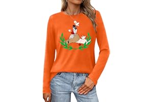QAUN Orange Shirt for Women Long Sleeve Indigenous Shirt Graphic Tee Tops