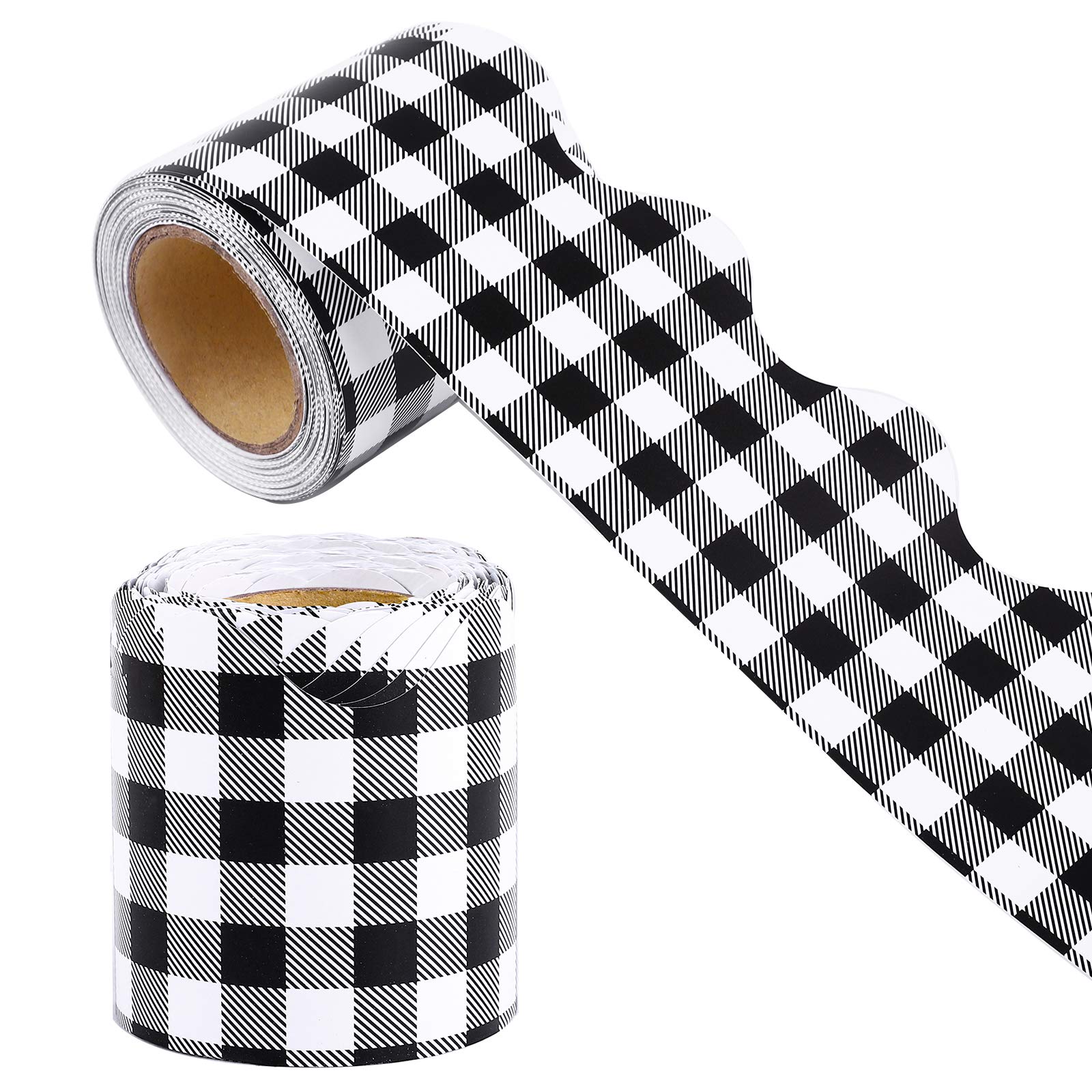 URATOT 65.6 Feet Bulletin Board Decorative Trim Border Trim for Chalkboard WhiteBoard Decoration, White and Black