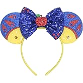 Henfei Snow Costume for Girls Adult Women Princess Dress up 4-6 Accessories Kids Party Decorations Birthday Favors Princess Toys Mouse Ears Headband