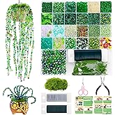 5422 Pcs Beaded Plant Kit Green Glass Beads for Plant Making, Green Beads for Beaded Plants with Video Tutorials, Nature Crystal Glass Leaf Bead for Jewelry Making DIY Craft Kit Plants Lover Gifts