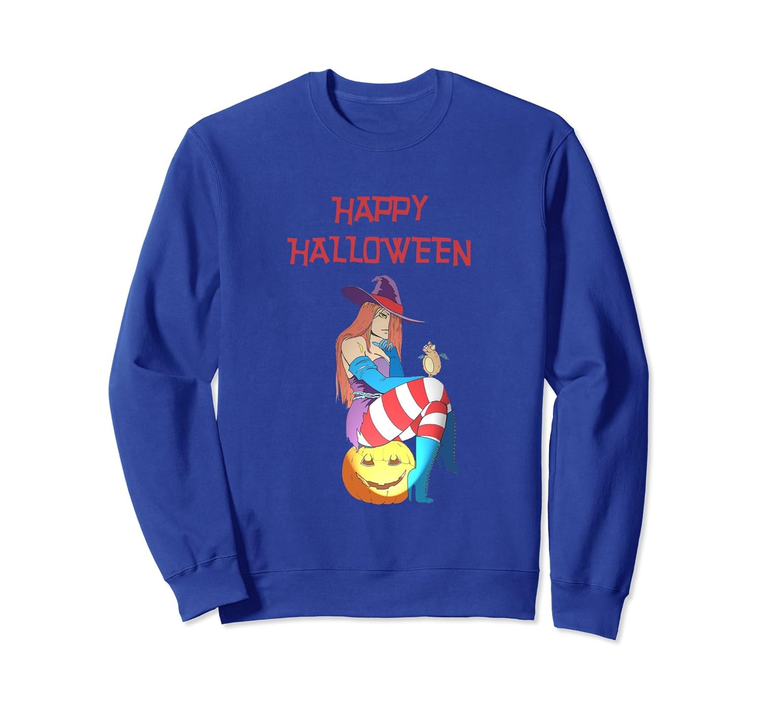 Sexy Halloween Witch Sitting on a Pumpkin Sweatshirt-Rose