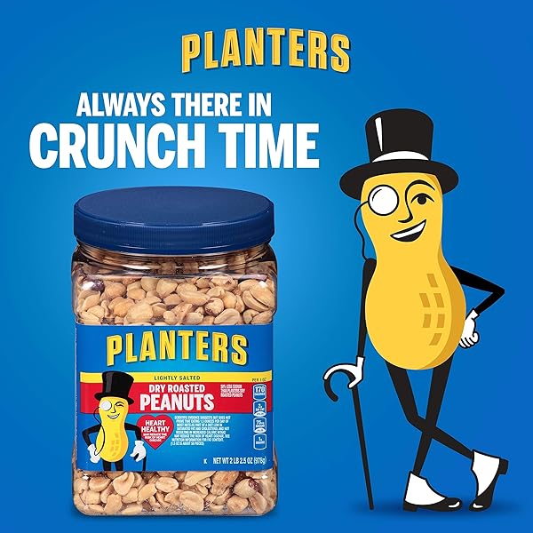 PLANTERS LIGHTLY SALTED DRY ROASTED PEANUTS (34.5 OZ JARS)