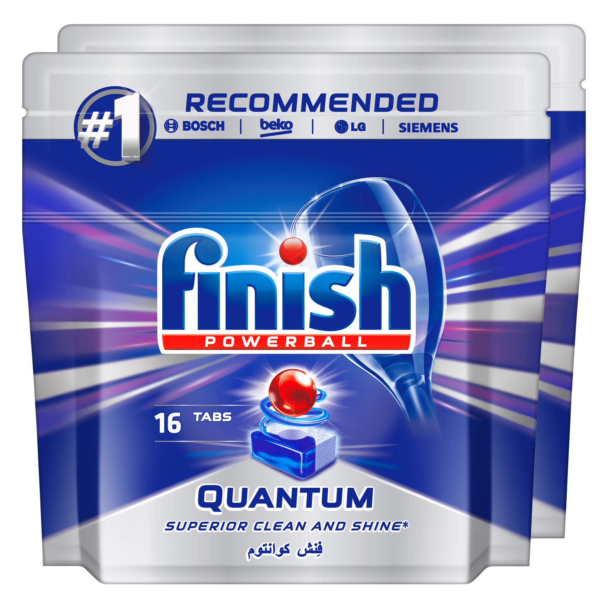 Finish Dishwasher Detergent Tablets, Quantum, 2 x 16 Tabs
