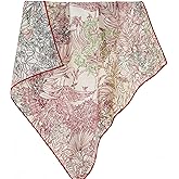 lovecarnation Silk-Wool Blend Square Scarf 26”x26” Softness Warmth Breathable Printed Style Headscarf