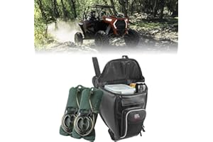 KEMIMOTO Upgraded 2-in-1 Cooler Storage Bag Seat Center Cargo Bag with 2 Hydration Backpack Compatible with Polaris RZR XP 10