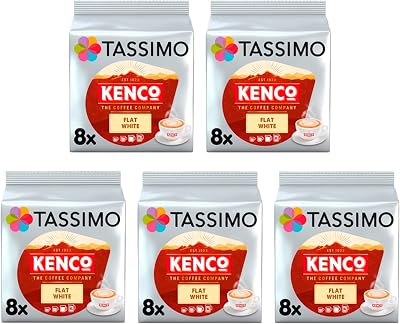 Tassimo Kenco Flat White Coffee Pods 8 pack x5 Total 40 Drinks