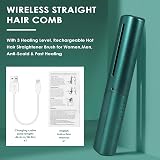 Pyatofyy Cordless Hair Straightener Hot Comb Portable USB Rechargeable Dark view 7