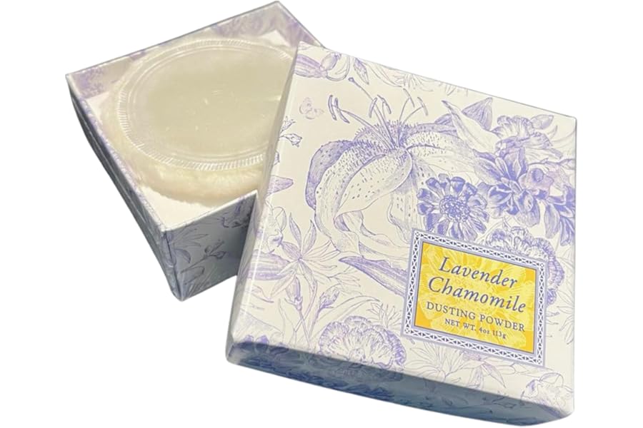 Greenwich Bay Trading Company Lavender Chamomile Dusting Powder – 4 oz, Gentle Talc-Free Body Powder with Soothing Lavender & Chamomile, Ideal for All Skin Types
