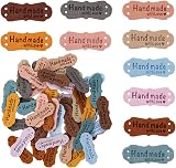 Vin Beauty 50 Pcs Handmade Leather Labels for Crafts - 10 Colors view 1