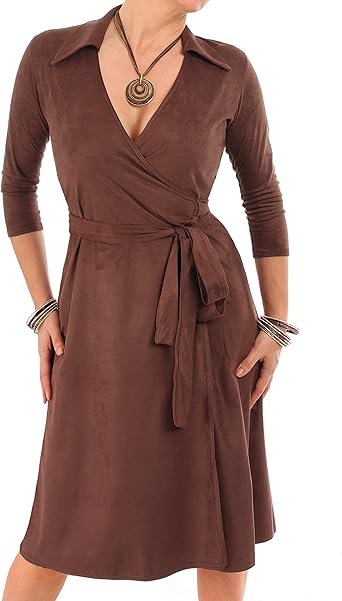 suede wrap dress