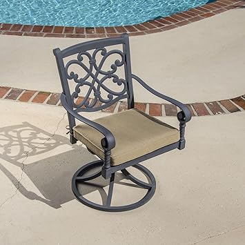 Camellia Cast Aluminum Swivel Rocker Patio Dining Chair Amazon Co