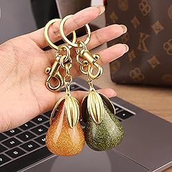 ZACAGO Pear Bag Charm for Women Keychain, Purse