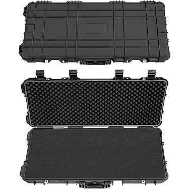 COSTWAY Large Hard Rifle Case, Shockproof Waterproof Gun Case With - View #5