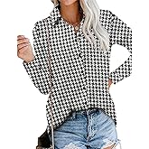 Magritta Women's Shirts Fashion Casual Loose Fit Long Sleeve Button Down Lightweight Collared Blouse Tops