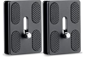TARION Quick Release Plate 50mm with 1/4" Screw Fits Arca-Swiss Mount Standard for DSLR Camera Tripod Ball Head (2 Packs)