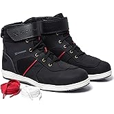 KRONOX Motorcycle Riding Shoes for Men & Women - Lightweight Reflective Protective Sneakers, Ankle Support & Stylish Moto Gear for Road & Commuting Black