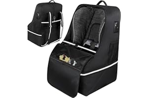 Looxii Car Seat Bags for Air Travel, Padded Car Seat Travel Bag for Airplane with Luggage Strap, 600D Oxford Cloths Carseat Cover for Airplane Travel Fits Car Seats, Infant Carriers and Booster Seats