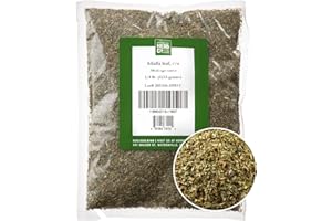 MONTEREY BAY HERB CO Alfalfa Leaf Cut & Sifted, by Herb Co, Kosher, Non-Irradiated, Non-GMO, for Herbal Oils, Used in Soups, Stews, Tea Blends, Earthly Flavor, 1/4 lb
