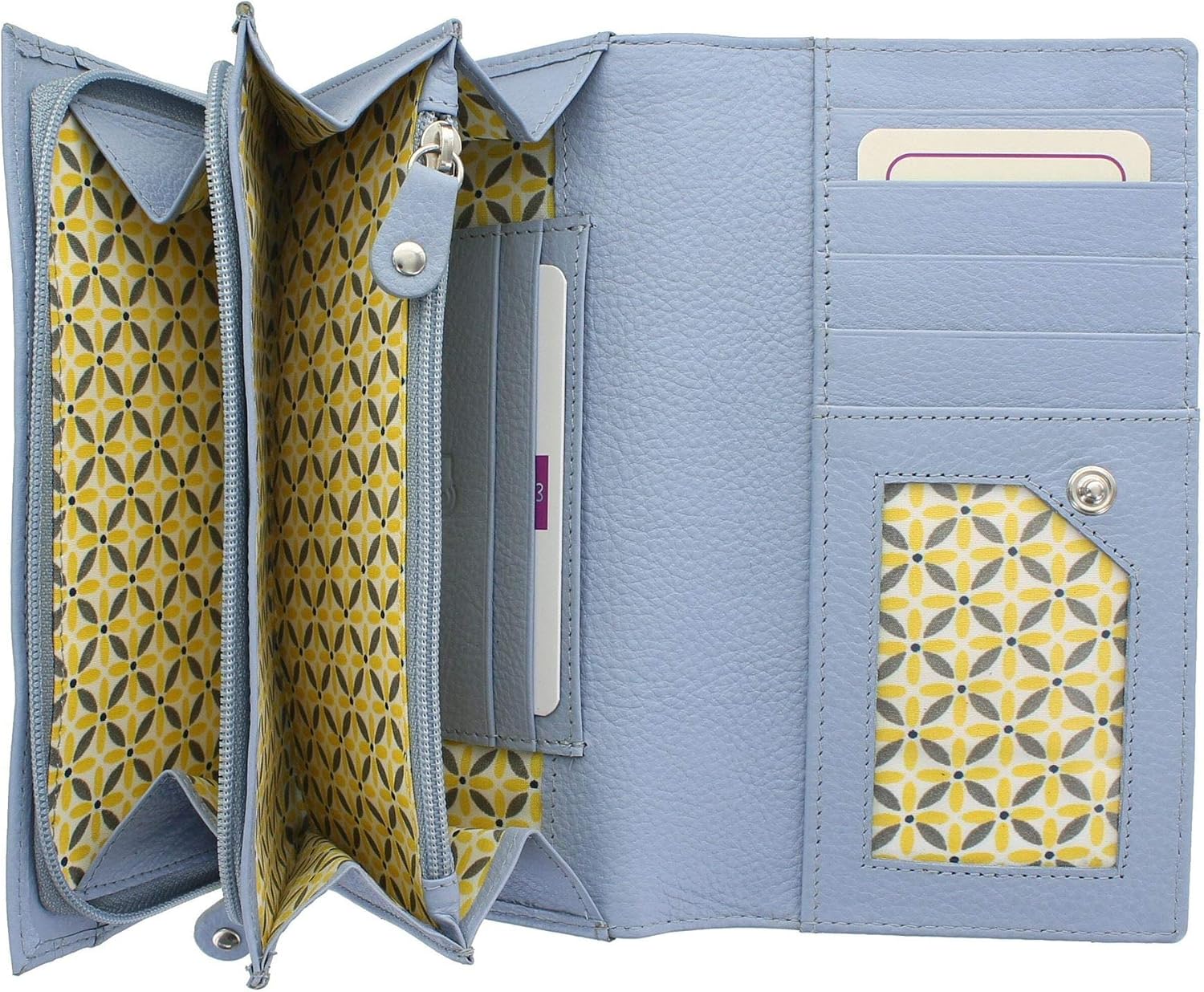 Mala Leather Lazy Days Collection Leather Purse RFID 3497_36 Duck Egg Blue - Image 4