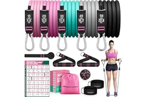RENRANRING Resistance Bands for Working Out, 150LBS Exercise Bands, Workout Bands, Resistance Bands Set with Handles for Men Women, Legs Ankle Straps for Muscle Training