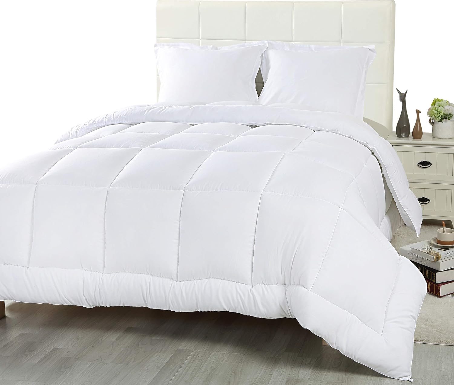 Utopia Bedding 3 Piece Comforter Set (Queen/Full, White) with 2 Pillow Shams - Luxurious Brushed Microfiber - Down Alternative Comforter - Soft and Comfortable - Machine Washable: Home & Kitchen