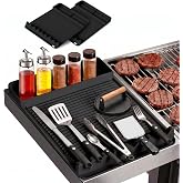 WZGUSXN Silicone Grill Mat for Blackstone Griddles 2 Pack, Black | 16 x 11.5 in Non-Slip Blackstone Silicone Mat with Drip-Catching Rim for Cookouts, Camping, Tailgating and Outdoor Grilling