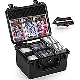 Card Cases for Sport Trading Graded Card Holder IP67 Waterproof Storage Box | Deep Hard Card Organizer for 50+ PSA Magnetic 220+ 3"x4" 35pt Rigid Card Top Loader Magic MTG TCG Zion Baseball Football Card