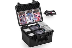 INCHOICASES Card Case for Sport Cards Storage, Graded Trading Card Storage Box for 3" x 4" 35pt Rigid Card Sleeve, Waterproof Card Organizer Box with 6 Dividers for BCW MTG TCG Zion Card(Hold 250+ Toploaders)