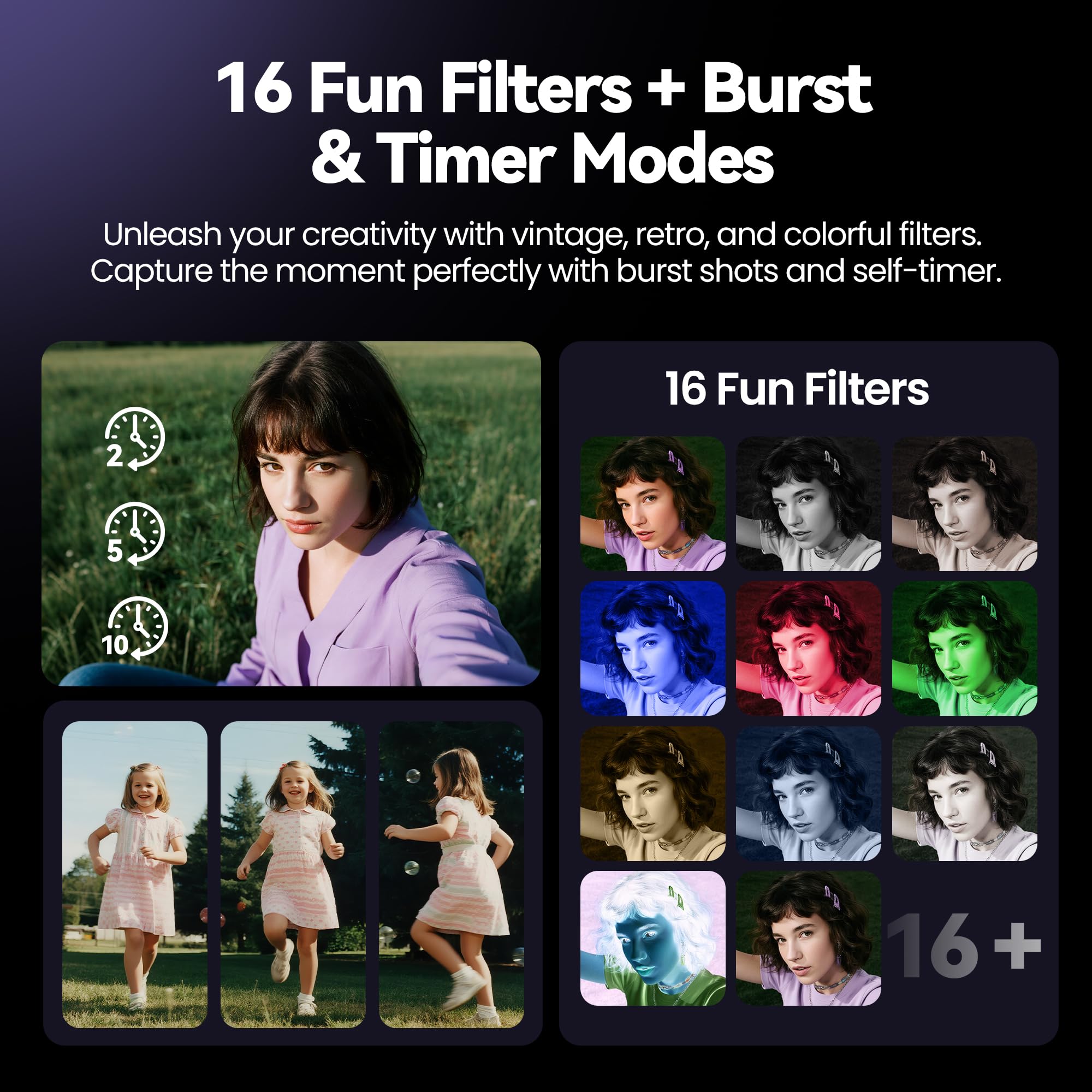 Digital Camera 4K for Photography Vlogging: 50MP Cameras for Video - 16X Zoom Photo Camera Gifts for Teens Ages 8-16 - 180°Flip Screen Compact Cámara - Point and Shoot Digital Cameras for YouTube