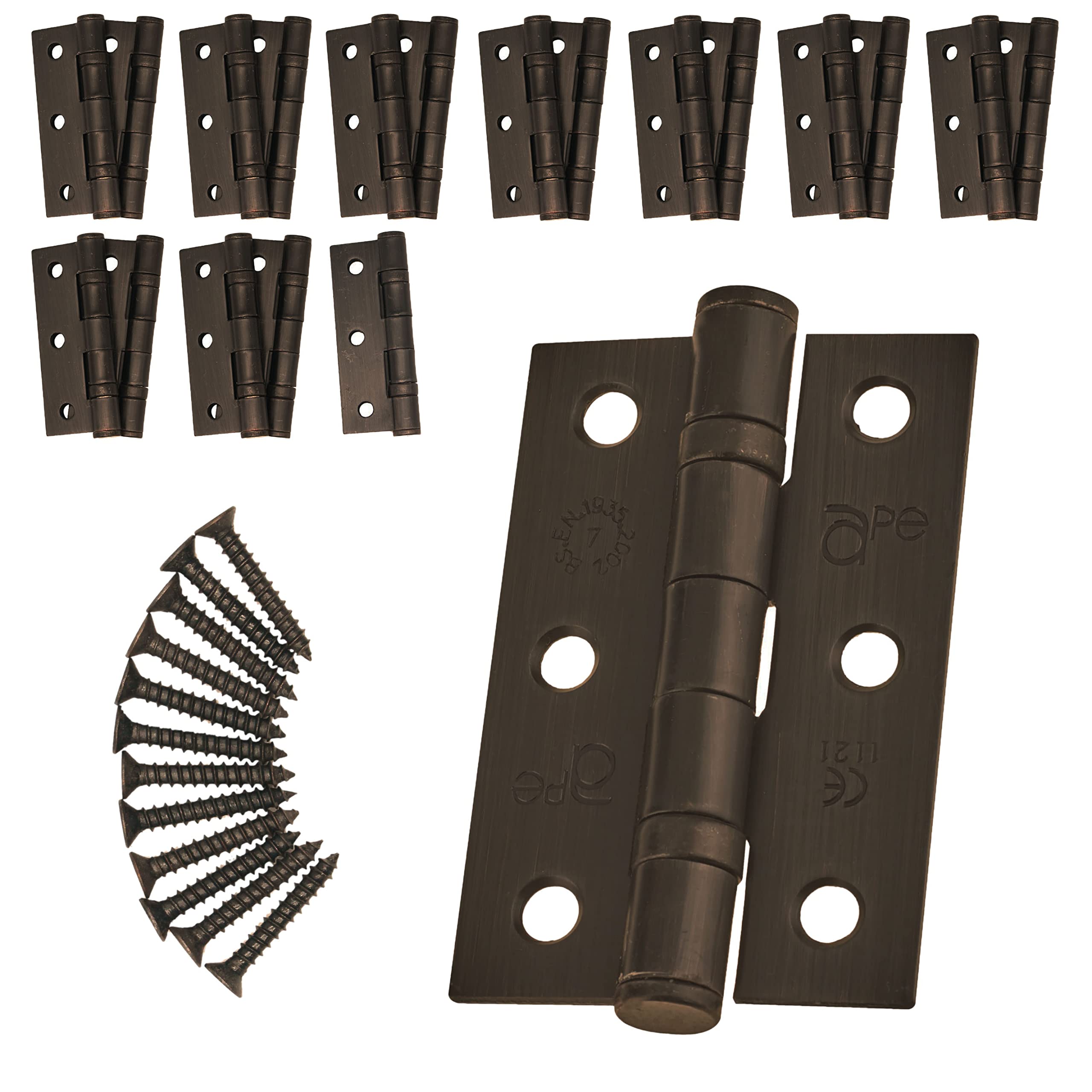 Door Hinge 3" / 76mm Dark Bronze Ball Bearing Washer CE Grade 7 for Fire Door 10 Pair