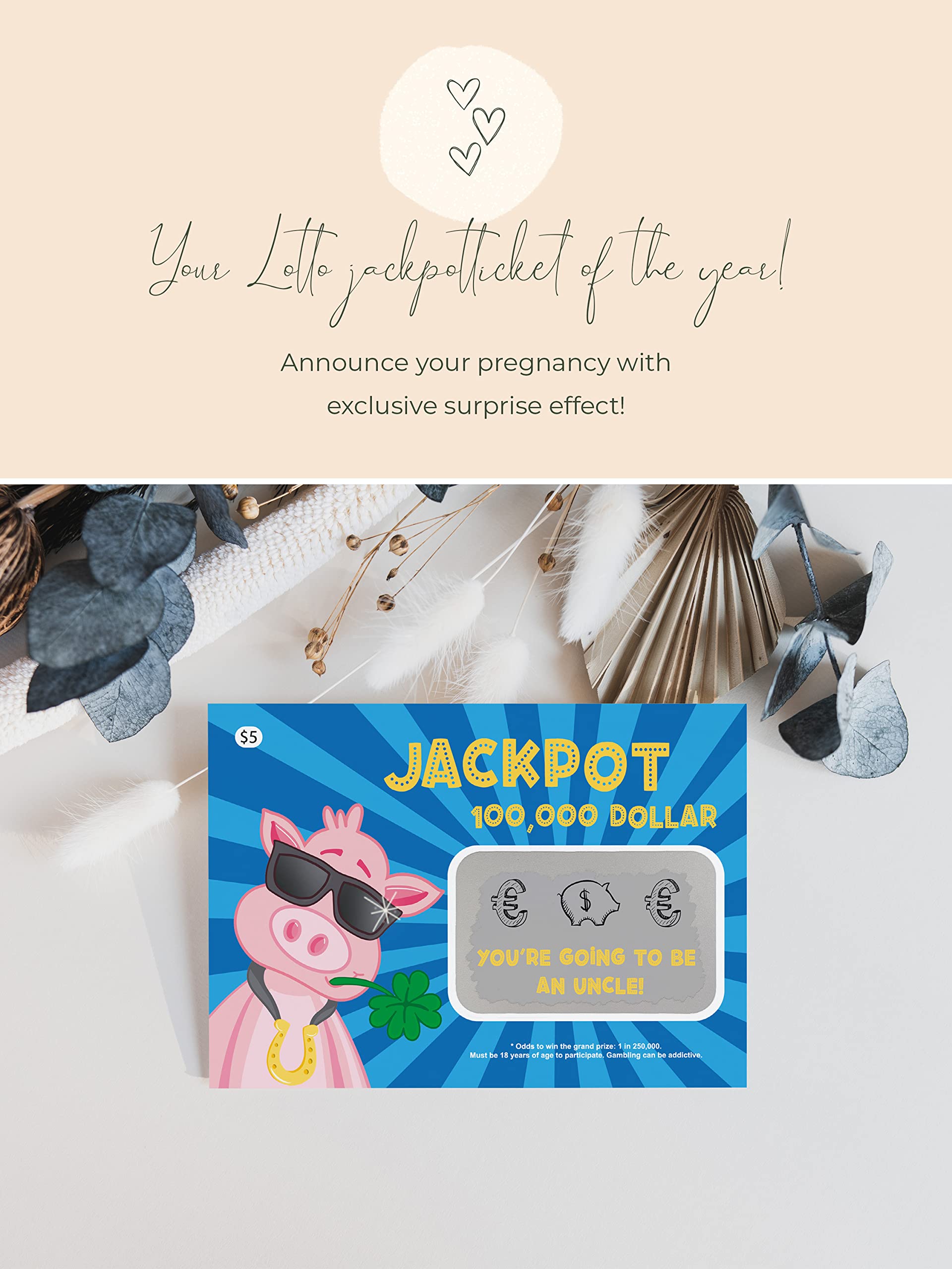 Jolicoon Pregnancy announcement lottery scratch cards - You are going to be an uncle - Uncle baby announcement lottery tickets