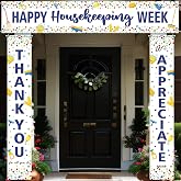 Tingjoo 3 Pcs Happy Housekeeping Week Banner Housekeeper Appreciation Decor | Housekeeper Party Favors, Housekeeping Week Decorations, Housekeeper Cleaning Staff Custodial Staff EVS Employees Volunteers