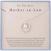 Burning Love Mother in Law Necklace Mom Gifts Mother Daughter Necklace Sterling Silver Circle Necklaces for Mother in Law Gifts Christmas Holiday Jewelry