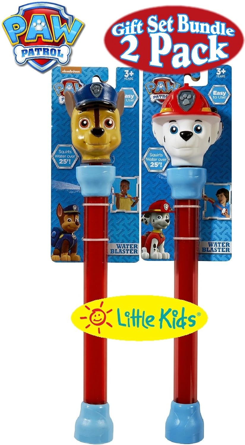 Little Kids Paw Patrol Water Blasters Chase & Marshall Gift Set Battle Bundle - 2 Pack