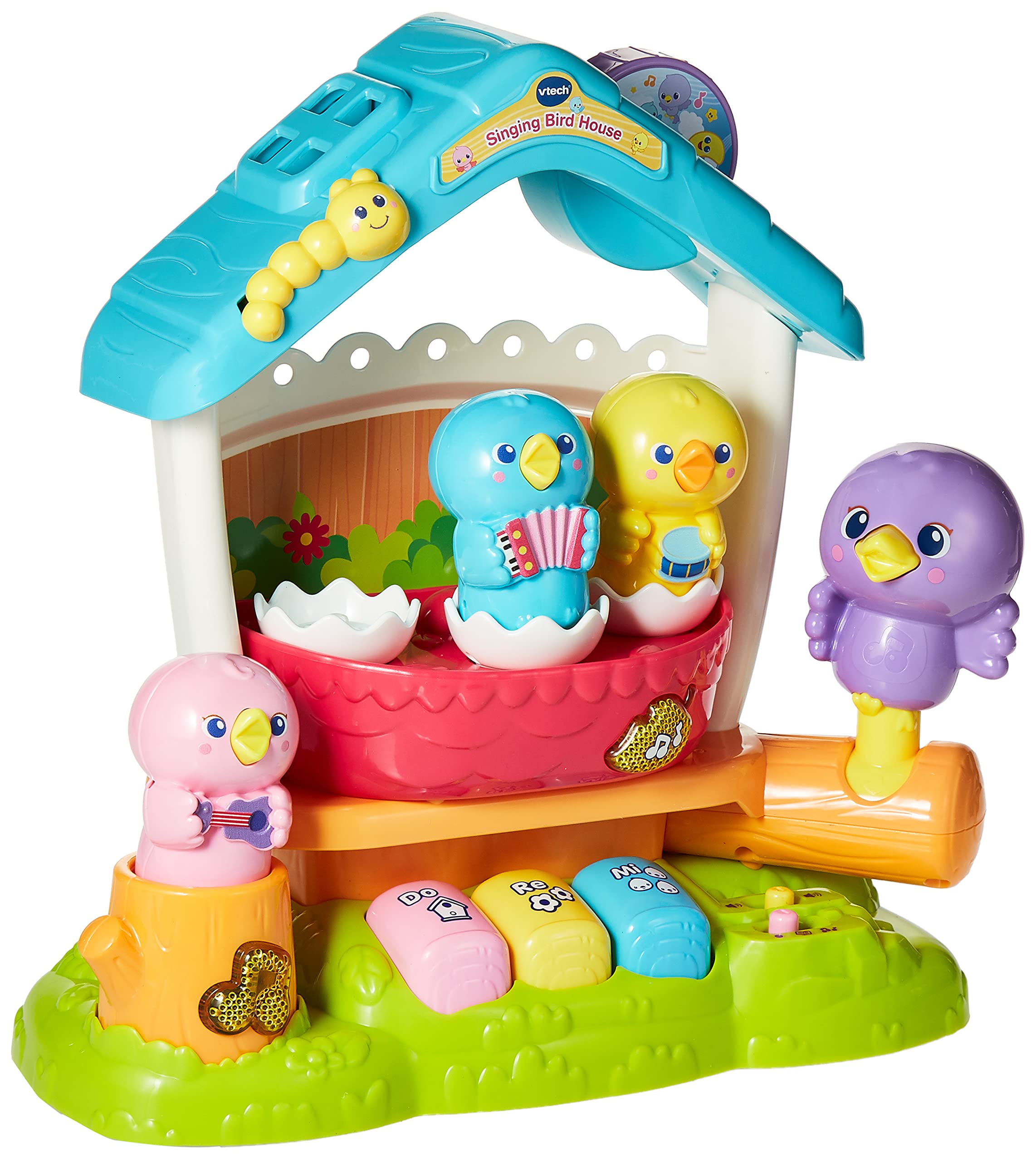 VTech Singing Bird House Baby Musical Toy, Educational Baby Toy with Colours, Numbers, Letters and Sounds, Electronic ABC Preschool Toy Suitable for Boys & Girls for 12 Months, 2 & 3 Year Olds