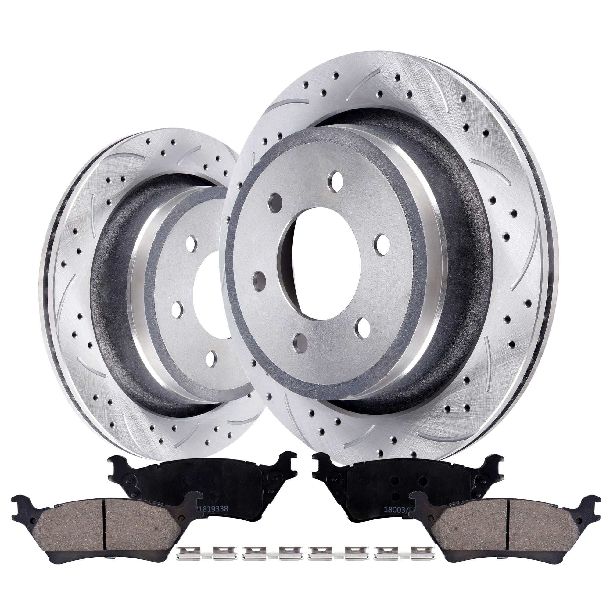 Photo 1 of **ROTORS ONLY**  VIPCAR Rear Disc Brake Pads And Rotors Kit For Ford F-150 2012-2020, For Ford Lobo 2012-2013 With Ceramic Brake Pads,6-Lug Wheels